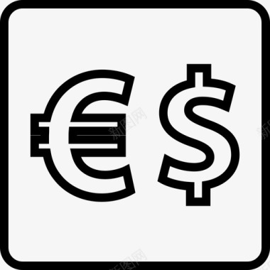欧元和美元购物杰作图标