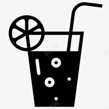 鸡尾酒热带旅游图标