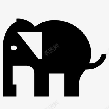 大象野生动物自然图标