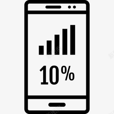手机百分之十信息图表2图标
