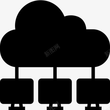 网络互联网存储基于云的系统图标