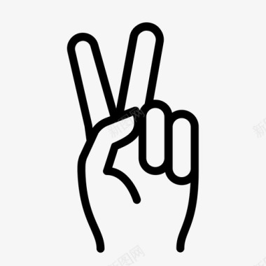 和平两个手指信号图标