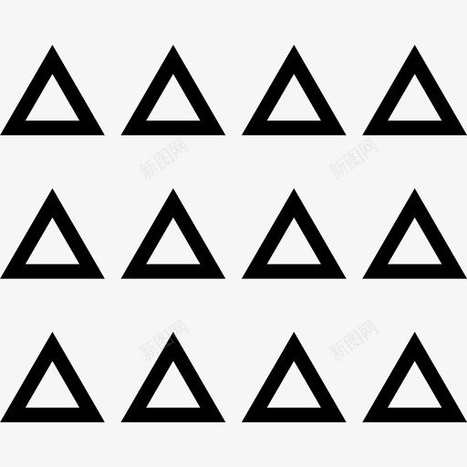 十二个三角形形状行svg_新图网 https://ixintu.com 十二个 三角形 创建 抽象 形状 设计 列数 数组 排列 排序