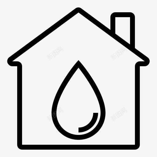 家建筑水滴svg_新图网 https://ixintu.com 建筑 水滴 房子 服务 水管 管道工 工具 大纲
