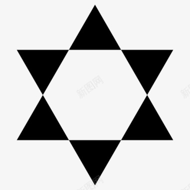 大卫之星几何学犹太教图标