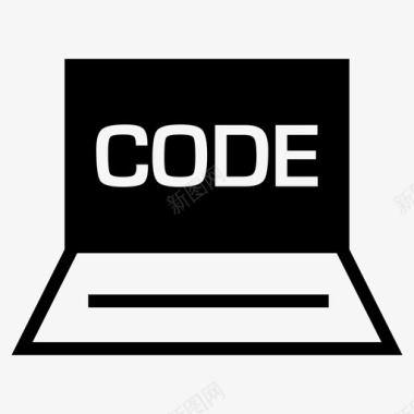 笔记本电脑代码后端web开发3glyph图标