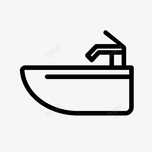 水槽洗脸盆浴缸svg_新图网 https://ixintu.com 洗脸盆 水槽 浴缸 卫生 设备 室内 水龙头 清洁 浴室