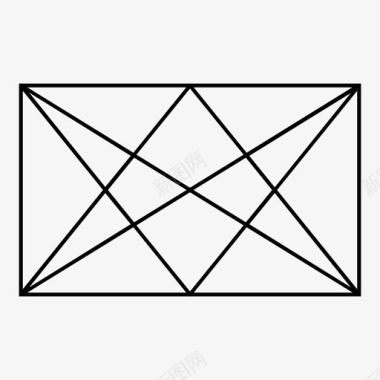 金三角直尺矩形图标