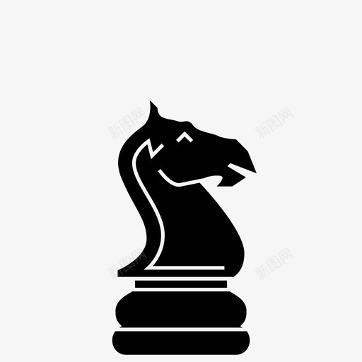 骑士黑棋保护者svg_新图网 https://ixintu.com 骑士 黑棋 国际象棋 保护者 棋盘 经典