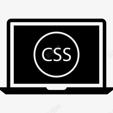笔记本电脑上的css前端web开发2glyph图标