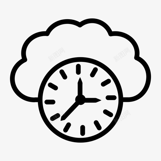 云时间时钟数据库svg_新图网 https://ixintu.com 时间 时钟 数据库 互联网 技术