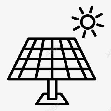 太阳能电池板环保电力图标