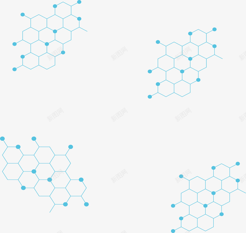 蓝色六边形分子结构其他壁纸png免抠素材_新图网 https://ixintu.com 蓝色 六边形 分子结构 其他 壁纸