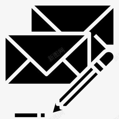 写电子邮件信封接口图标