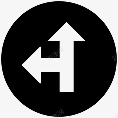 前方或左侧路标交通图标