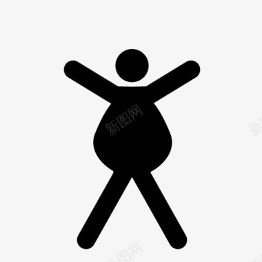 胖子减肥站立图标
