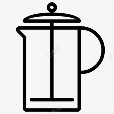 法式压榨机咖啡的完美方式冲泡设备图标