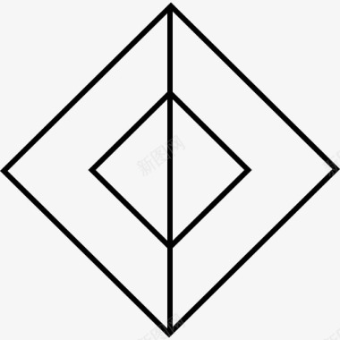 抽象立方体支架正方形图标