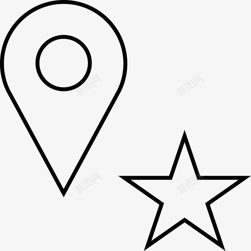 地图别针地点标记svg_新图网 https://ixintu.com 地图 别针 地点 标记 定位器 位置 方向 区域 星星 导航