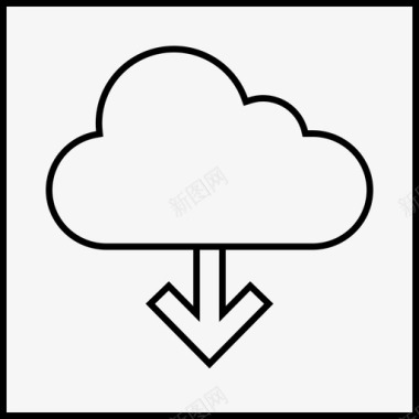 云活动下降箭头在线图标