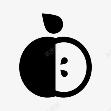 苹果半苹果切苹果图标