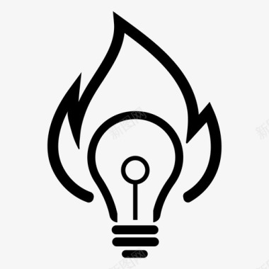 灯泡火商业理念创新图标