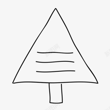 三角树手绘树叶图标