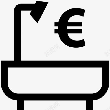 淋浴浴缸欧元费用图标