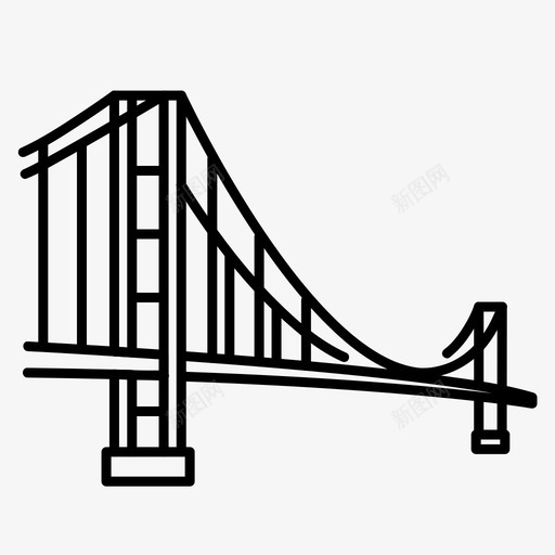 金门大桥建筑地标svg_新图网 https://ixintu.com 金门 大桥 地标 建筑 旅游 奇迹 世界