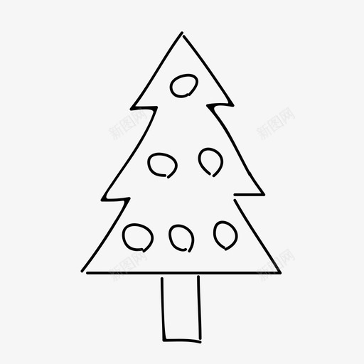 圣诞树手绘节日svg_新图网 https://ixintu.com 圣诞树 手绘 节日 植物 森林