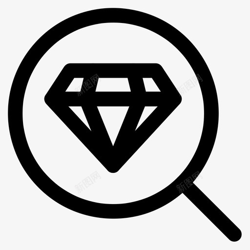 找钻石玻璃放大镜svg_新图网 https://ixintu.com 钻石 玻璃 放大镜 搜索 找线
