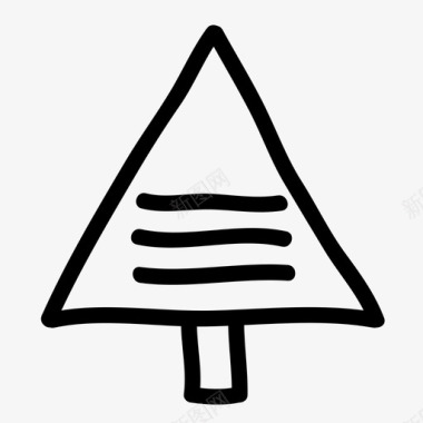 三角树手绘树叶图标