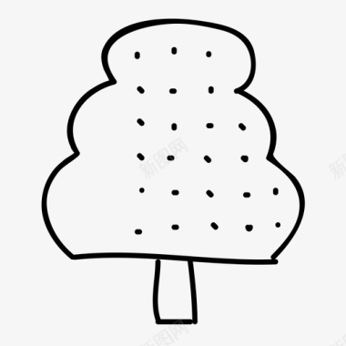 泡泡树手绘树叶图标