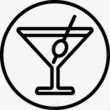马提尼酒酒精鸡尾酒图标