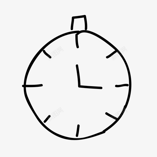 秒表时钟手绘svg_新图网 https://ixintu.com 图标 手绘 时钟 时钟简笔画 时间 普通 秒表 素描