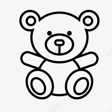 泰迪熊孩子玩具图标