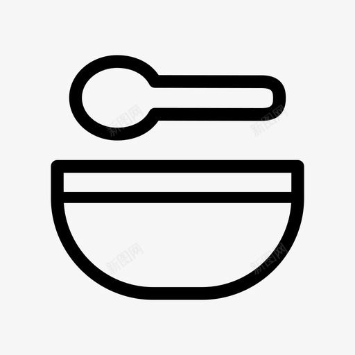 碗和勺子汤厨房用具svg_新图网 https://ixintu.com 勺子 厨房用具 烹饪 谷类 早餐 烘焙 搅拌