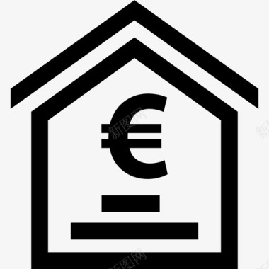 买房欧元房子图标