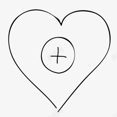 圆圈加心脏有氧健康图标
