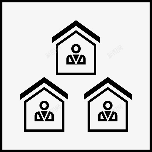邻居家房子svg_新图网 https://ixintu.com 房地产 邻居家 房子 网上 三房