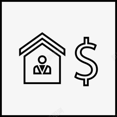 房地产货币美元房子图标