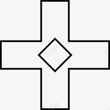 抽象十字架形状不图标