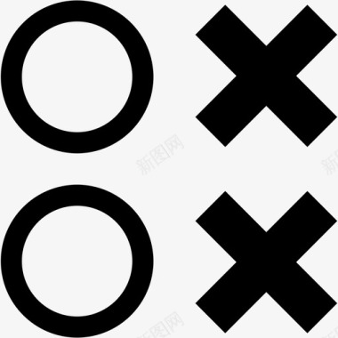 抽象两个十字架抽象5加粗图标