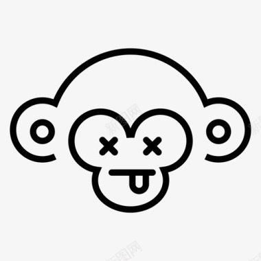 猴脸黑猩猩死动物图标