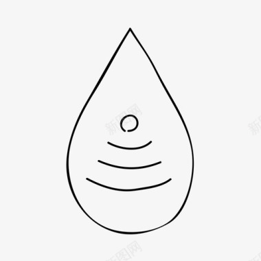 无线水滴手绘液体图标