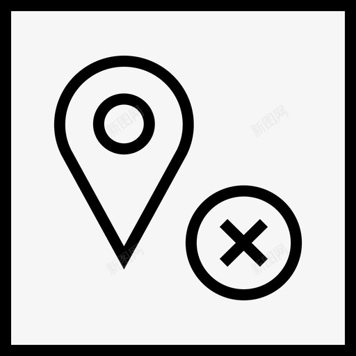 pin取消gps位置svg_新图网 https://ixintu.com 取消 导航 位置 轮廓