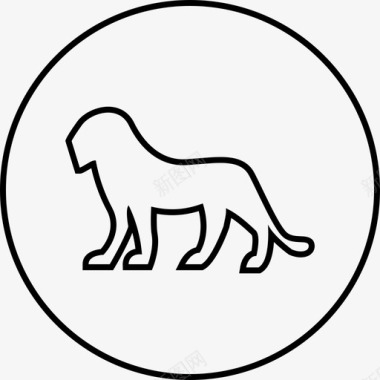 狮子埃及文化象形文字图标