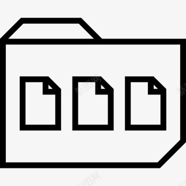 文件夹文件三页多页图标