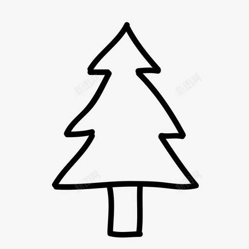 松树圣诞节手绘svg_新图网 https://ixintu.com 松树 圣诞节 手绘 自然 植物 森林