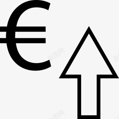 欧元增加百分比货币图标